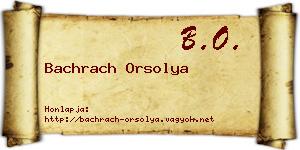 Bachrach Orsolya névjegykártya